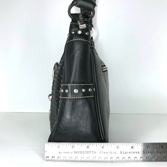 Trinity Ranch Montana West Turquoise Tooled Leather Shoulder Bag - Picture 8 of 16